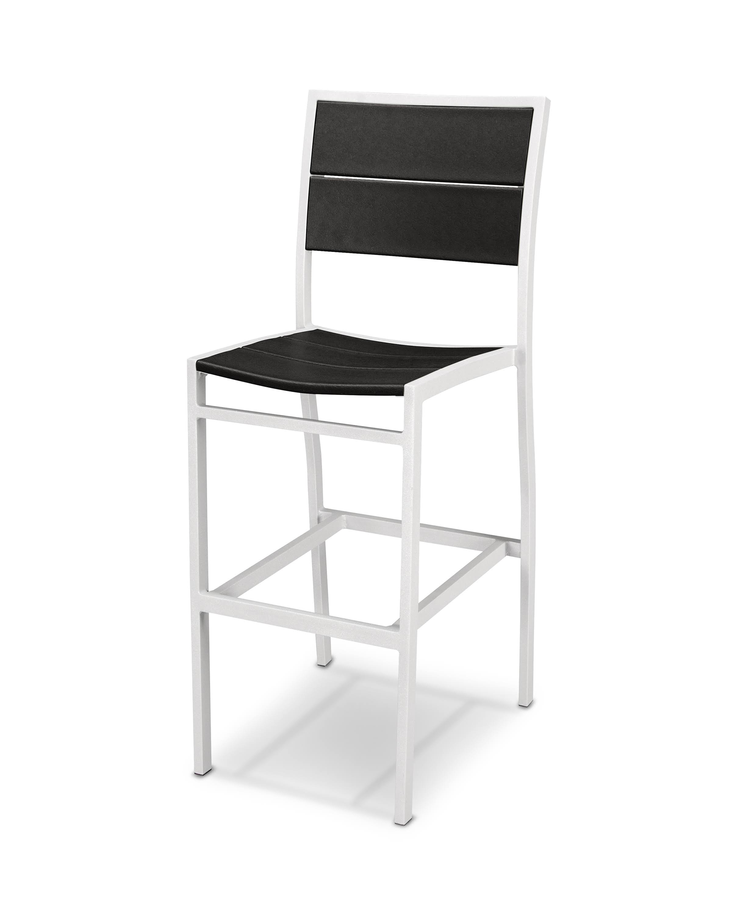 Trex Outdoor Furniture Surf City Bar Side Chair - Textured White - Charcoal Black