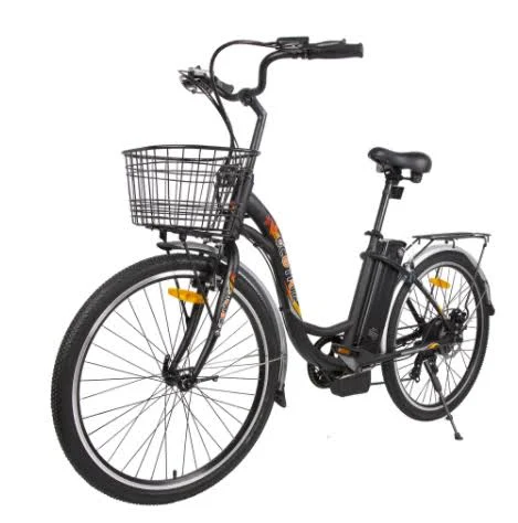 Ecotric Peacedove Black Electric City Bike, PEACEDOVE-MB+PEACEDOVE-CB