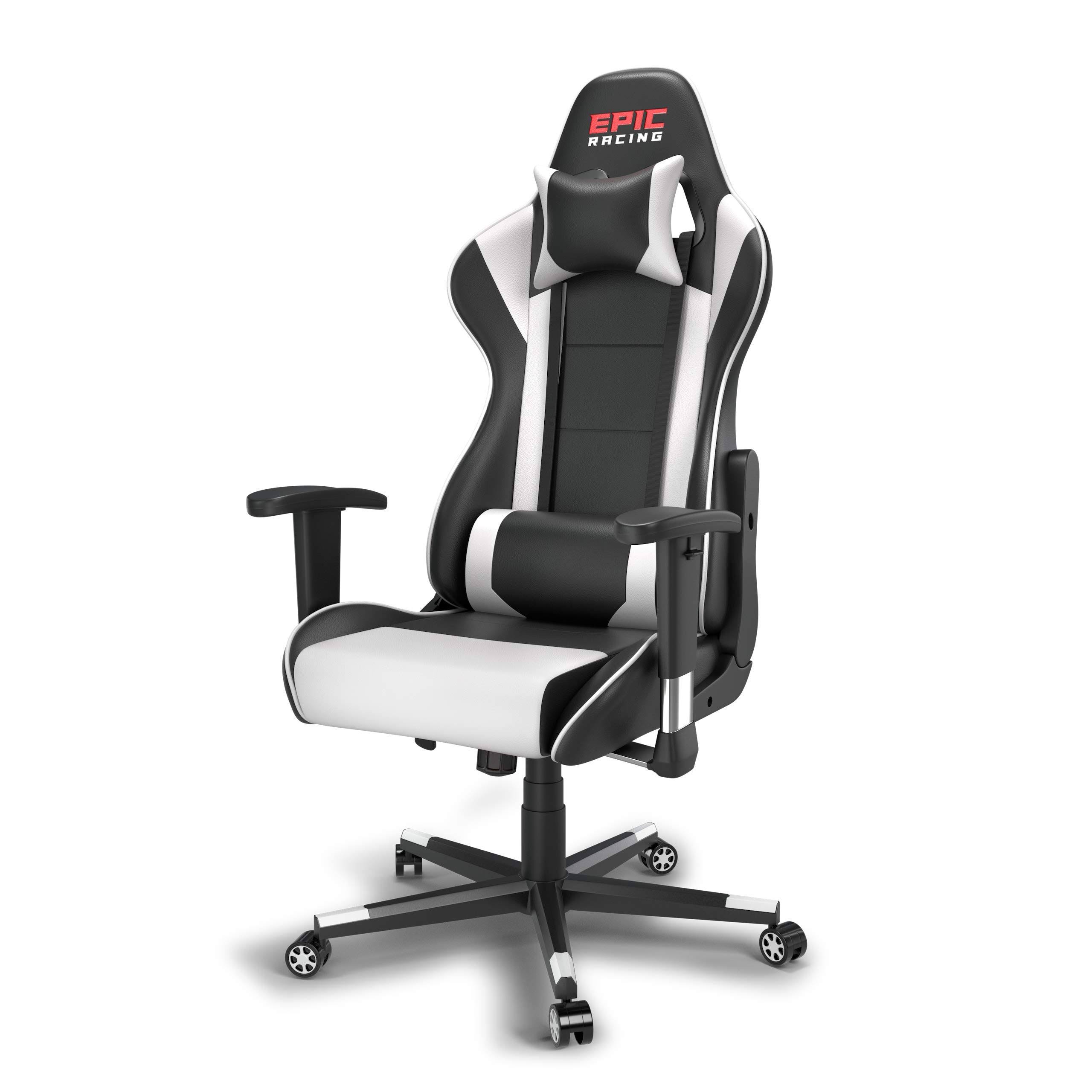 Epic Racing Ergonomic Racing Style Gaming Chair, White