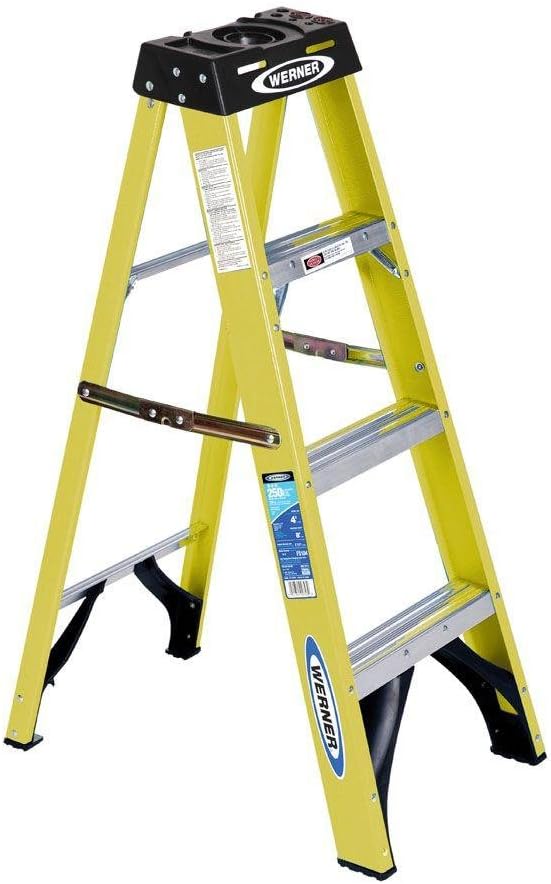 Werner 4 ft. Fiberglass Step Ladder with 250 lb. Load Capacity