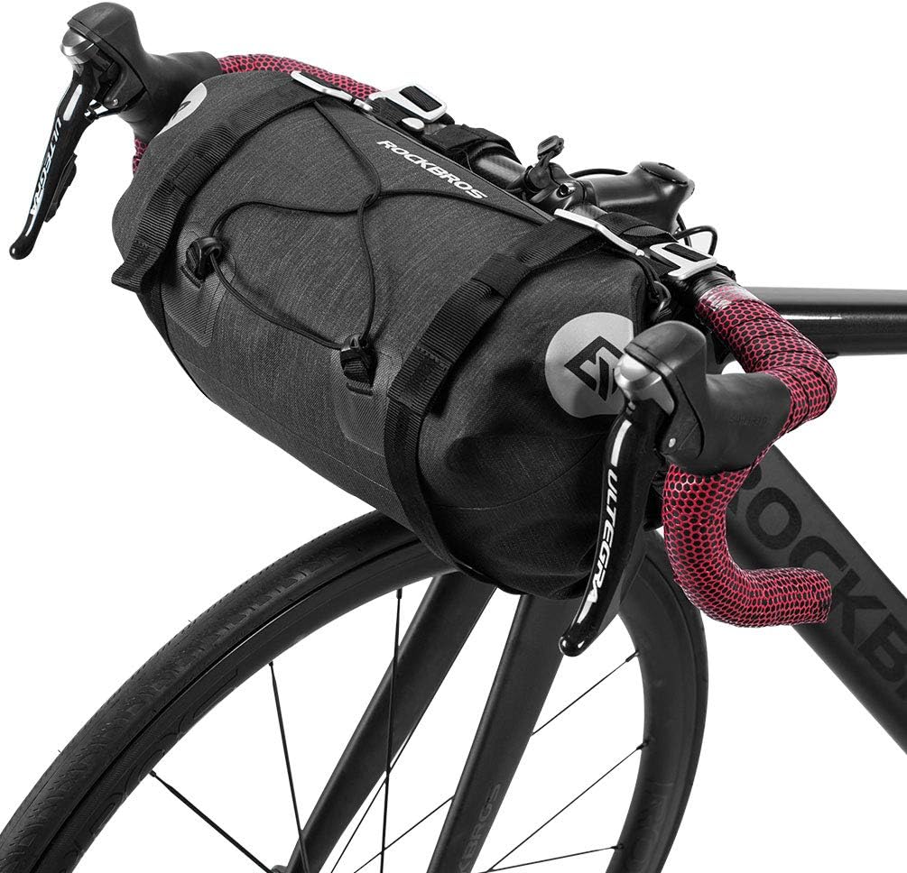 ROCKBROS Bikepacking Bike Handlebar Bag Waterproof Large Dry Pack Bicycle Front Bag Roll for MTB Mountain Road Drop-bar Bikes Bar