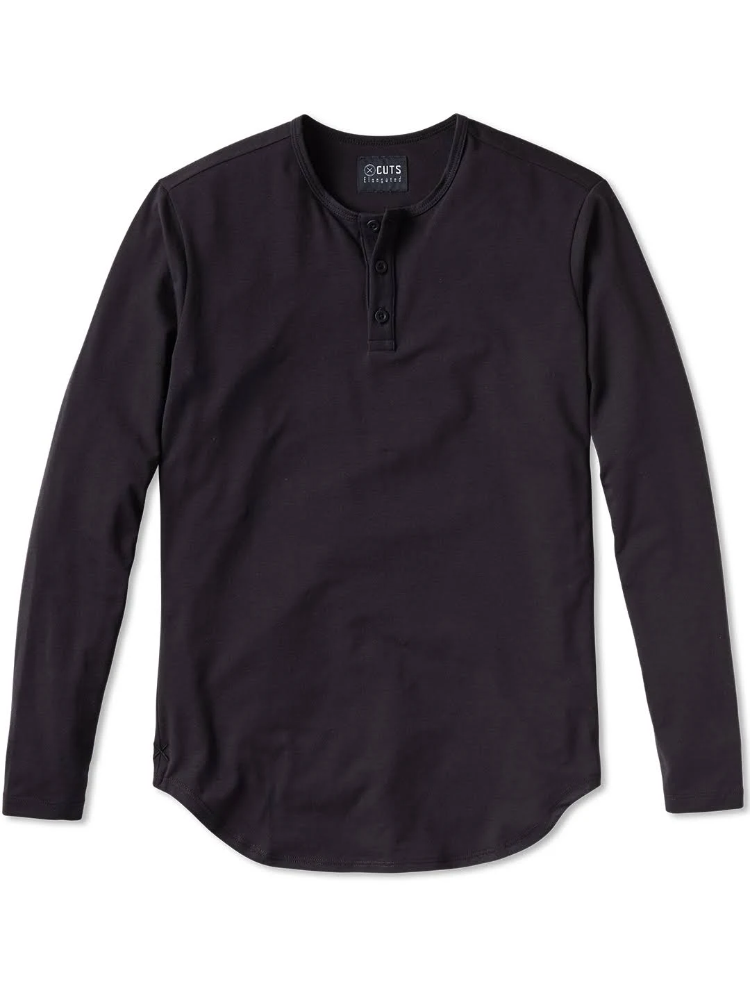 L/S Henley Elongated | Black by Cuts Clothing