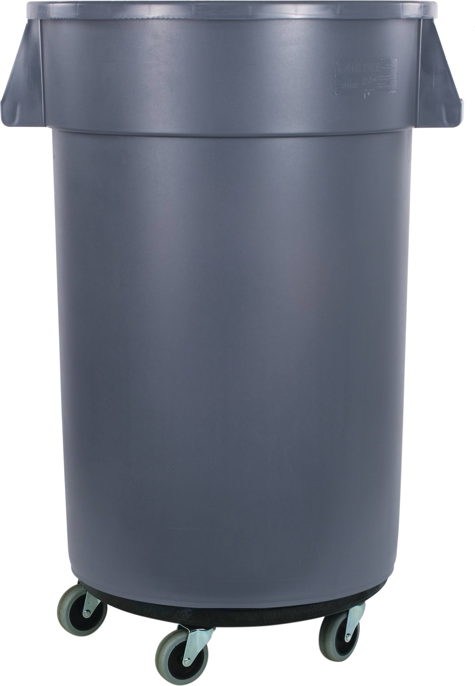 Carlisle 34113223 Bronco Waste Container, with Black Twist-to-Lock Dolly, 32 Gallon