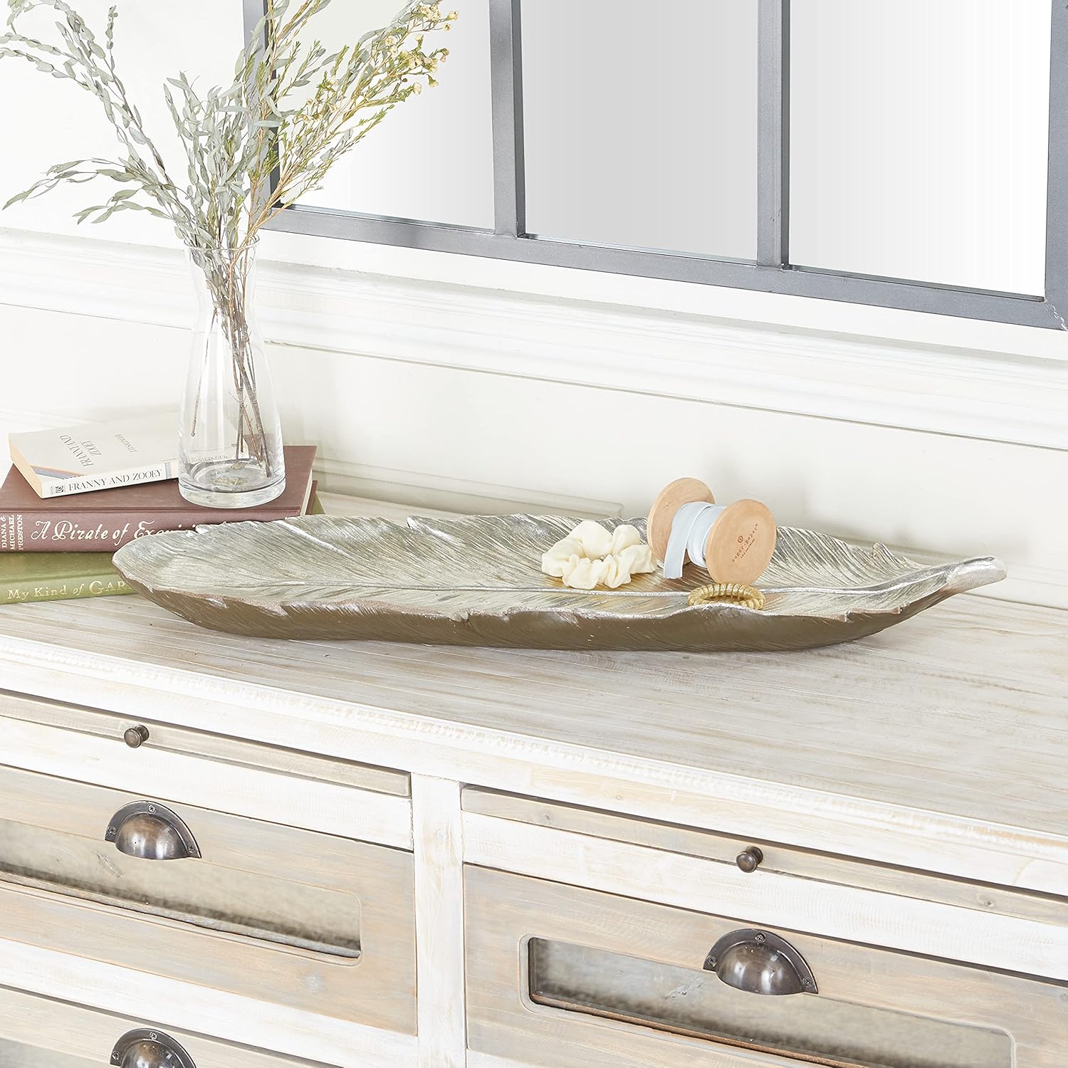 Deco 79 62481 Feather Tray, 26