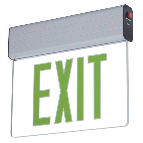 Cooper Lighting EUS70R Self Powered Surface Mount EU Series LED Edge-lit Exit Sign Black Powder Coated Housing Red Letter 120/27