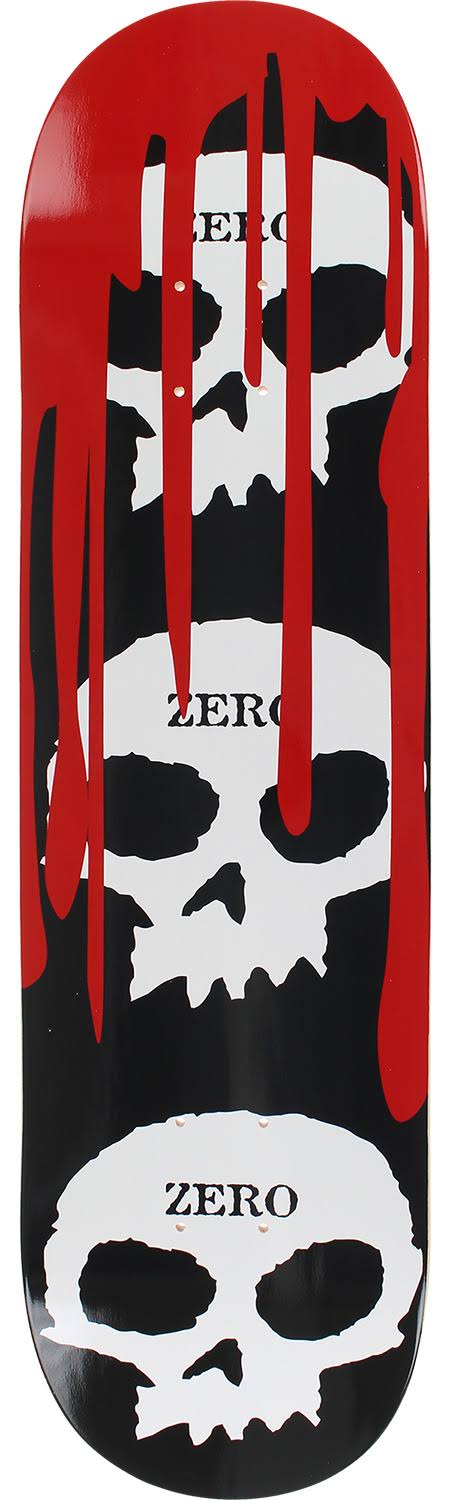 Zero Skateboards 3 Skull with Blood Black / White / Red Skateboard Deck - 8x22 x 31.6x22