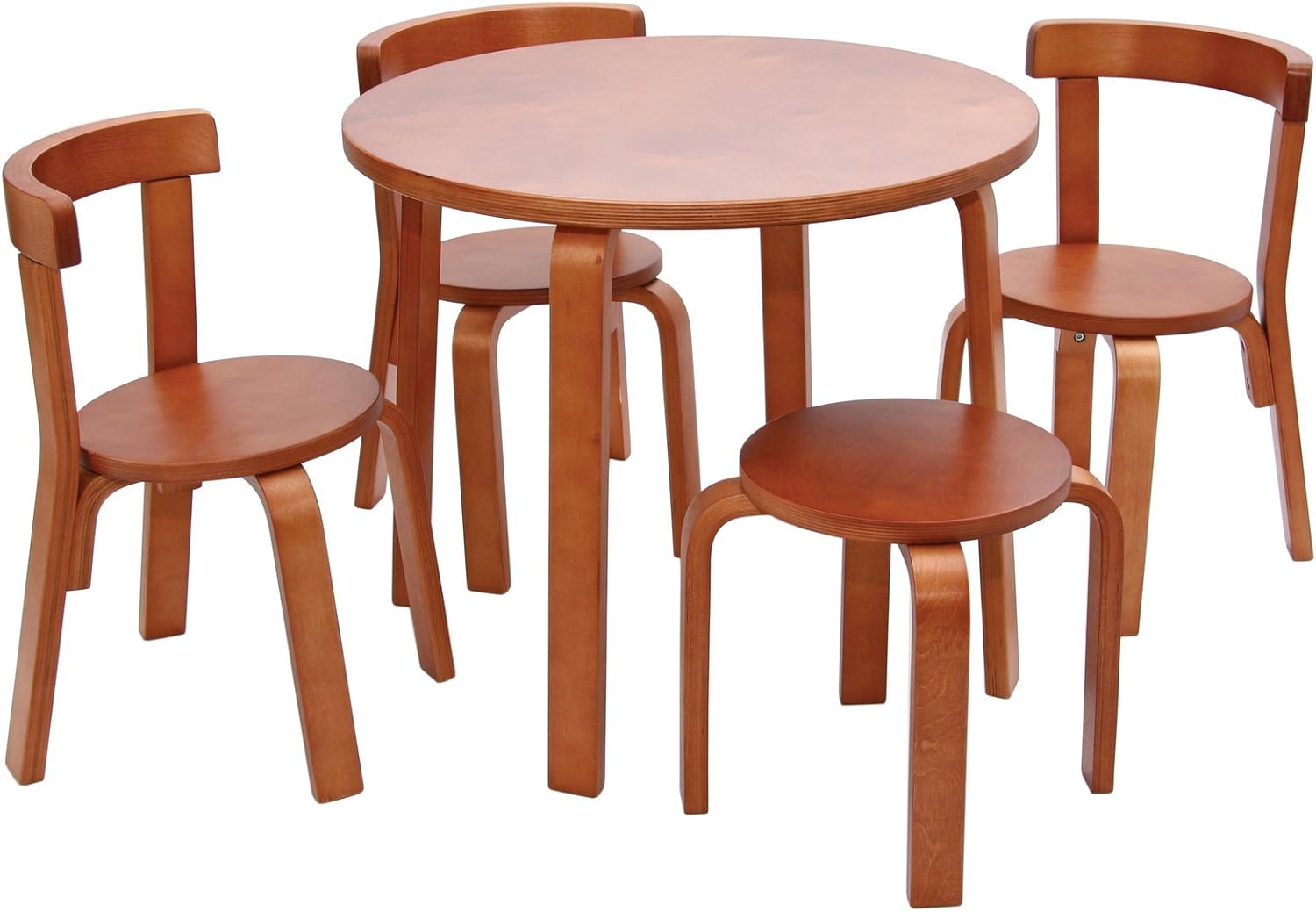 Kids Table and Chair Set - Svan Play with Me Toddler Table with 3 Chairs and Stool for Arts & Activities- Playroom Furniture and Dining Table for Homes, Daycares and Classrooms- 100% Wood (White)