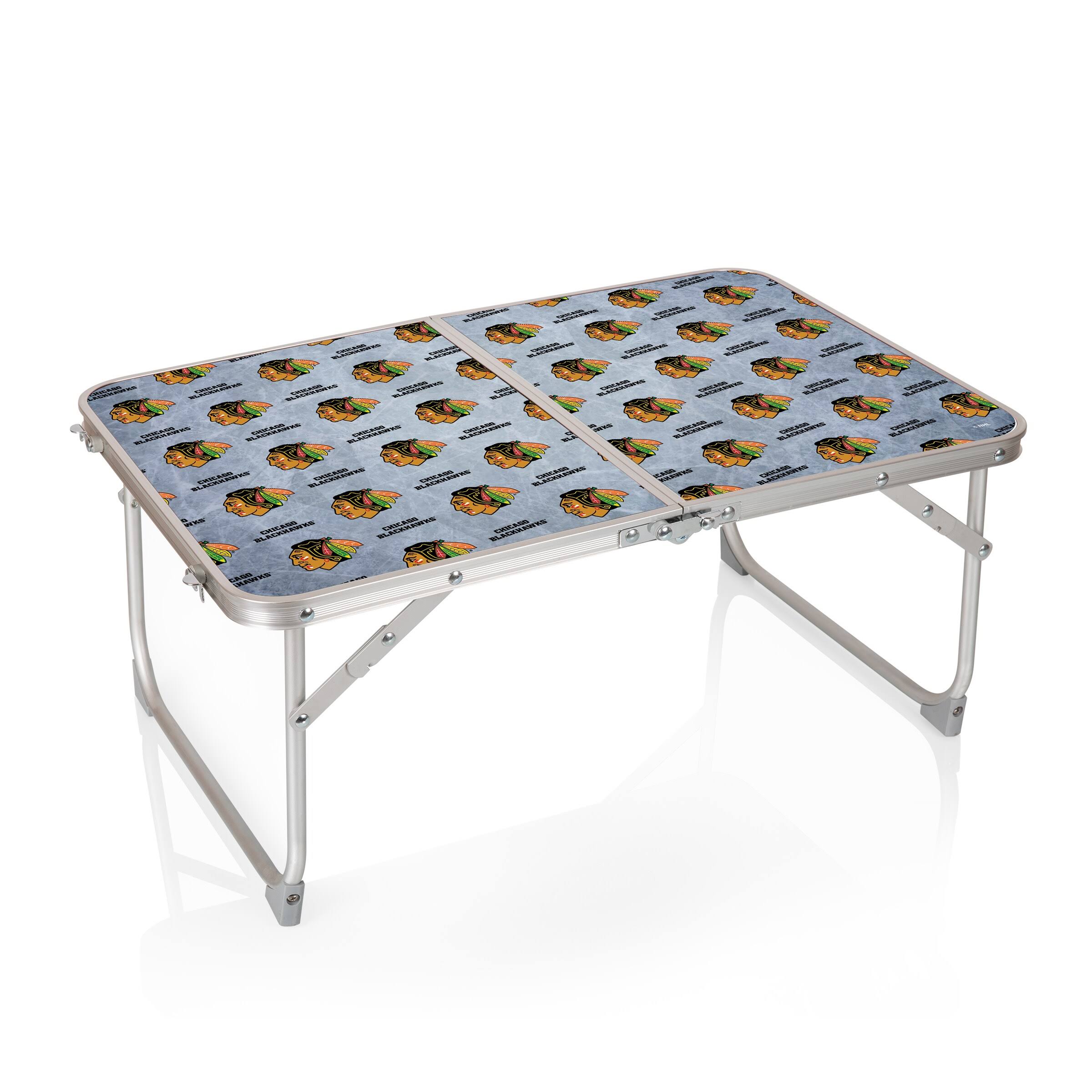 Picnic Time Chicago Blackhawks Concert Mini Portable Table, Med Grey
