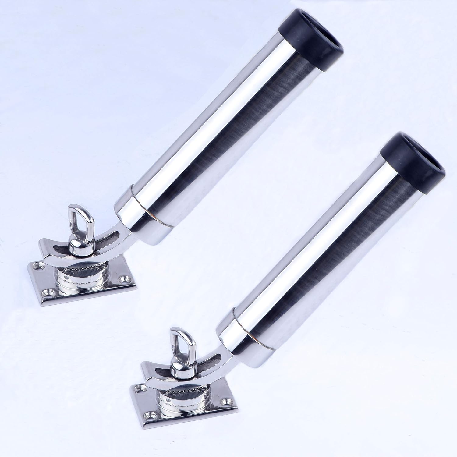 Pebbly Beach 316 Stainless Steel Fishing Rod Holder for Boat Deck Mount 360&deg;Adjustable (Set of 2)