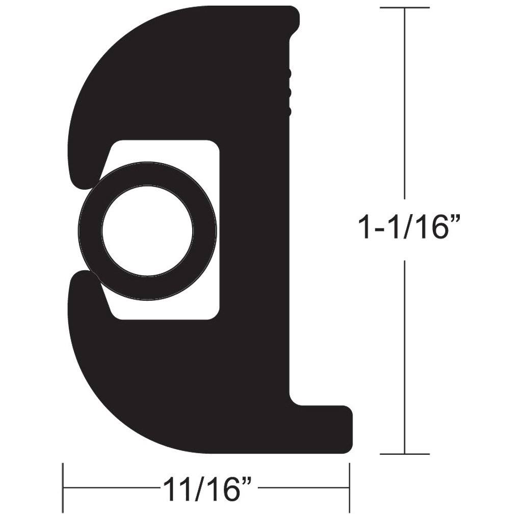 V11-0809BBK70-2 Taco Flex Vinyl Rub Rail Kit - Black w/Black Insert -