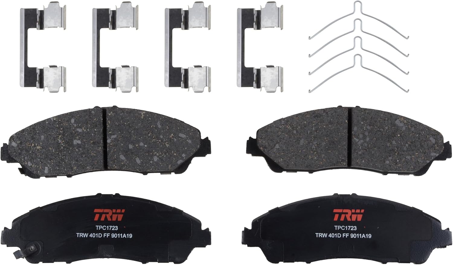 TRW TPC1723 Disc Brake Pad Set for Honda Pilot: 2016-2018 and other applications Front, Black