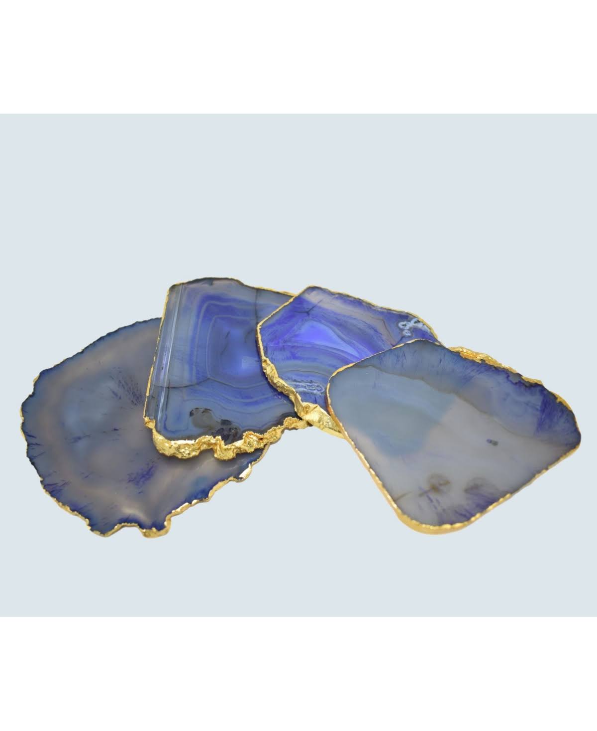 Nature's Decorations - Agate Gnarled Coasters, Set of 4 - Lilac