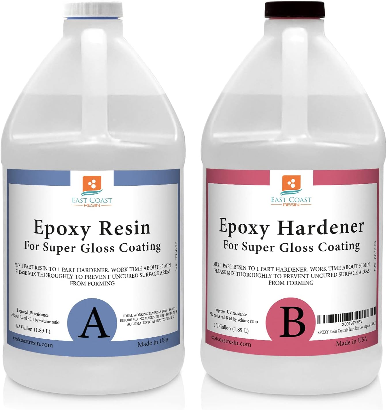 EPOXY Resin 1 Gal Kit, General Purpose (Coating, Table Tops, Casting) Pack of 2