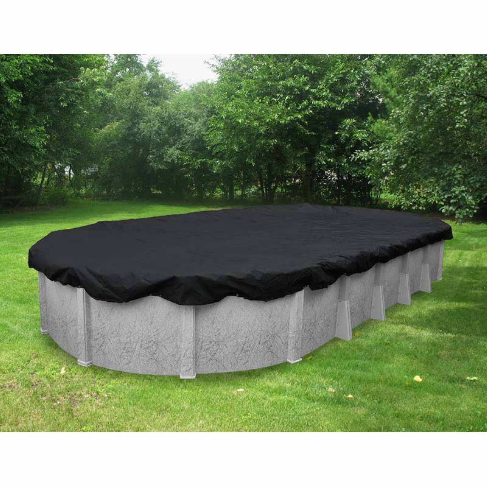 Pool Mate Black Mesh Heavy-Duty Winter Cover for Oval Above-Ground Swimming Pools