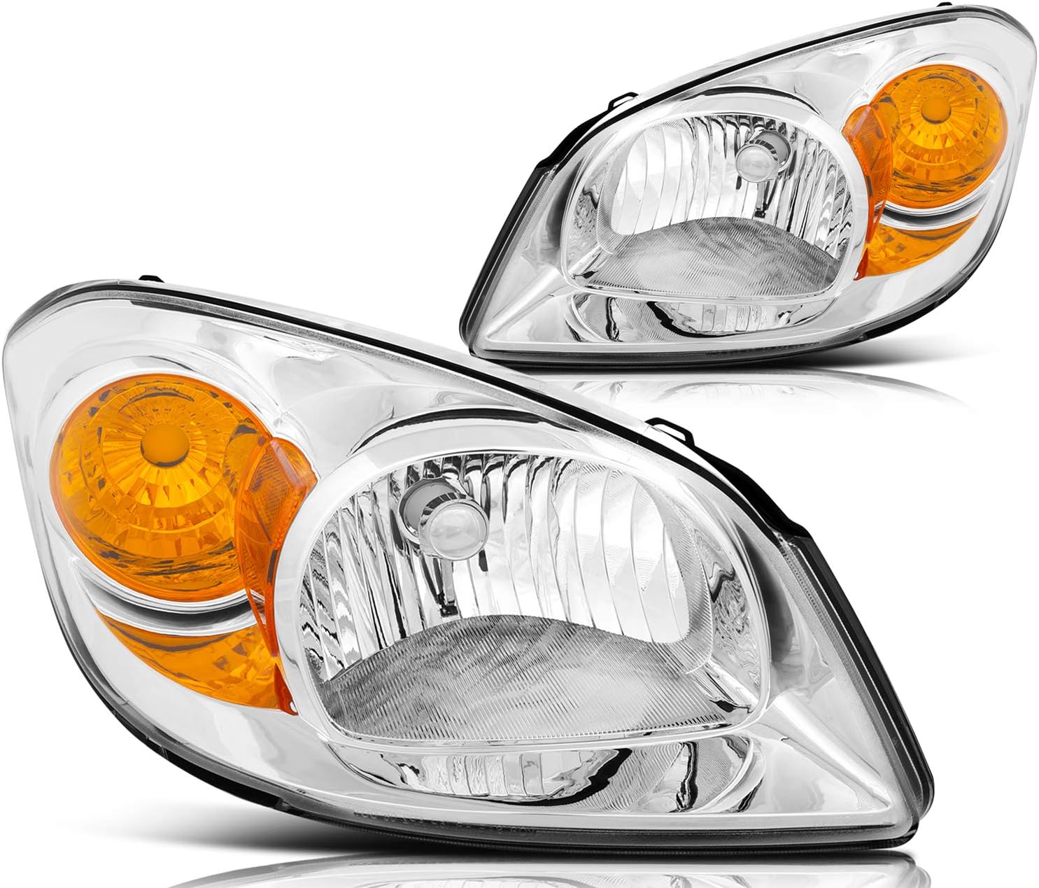 ECCPP Headlight Assembly For Chevrolet Cobalt 2005-2010 For Pontiac G5 2007-2010 For Pontiac Pursuit 2005-2006 Driver and Passenger Side Headlamps