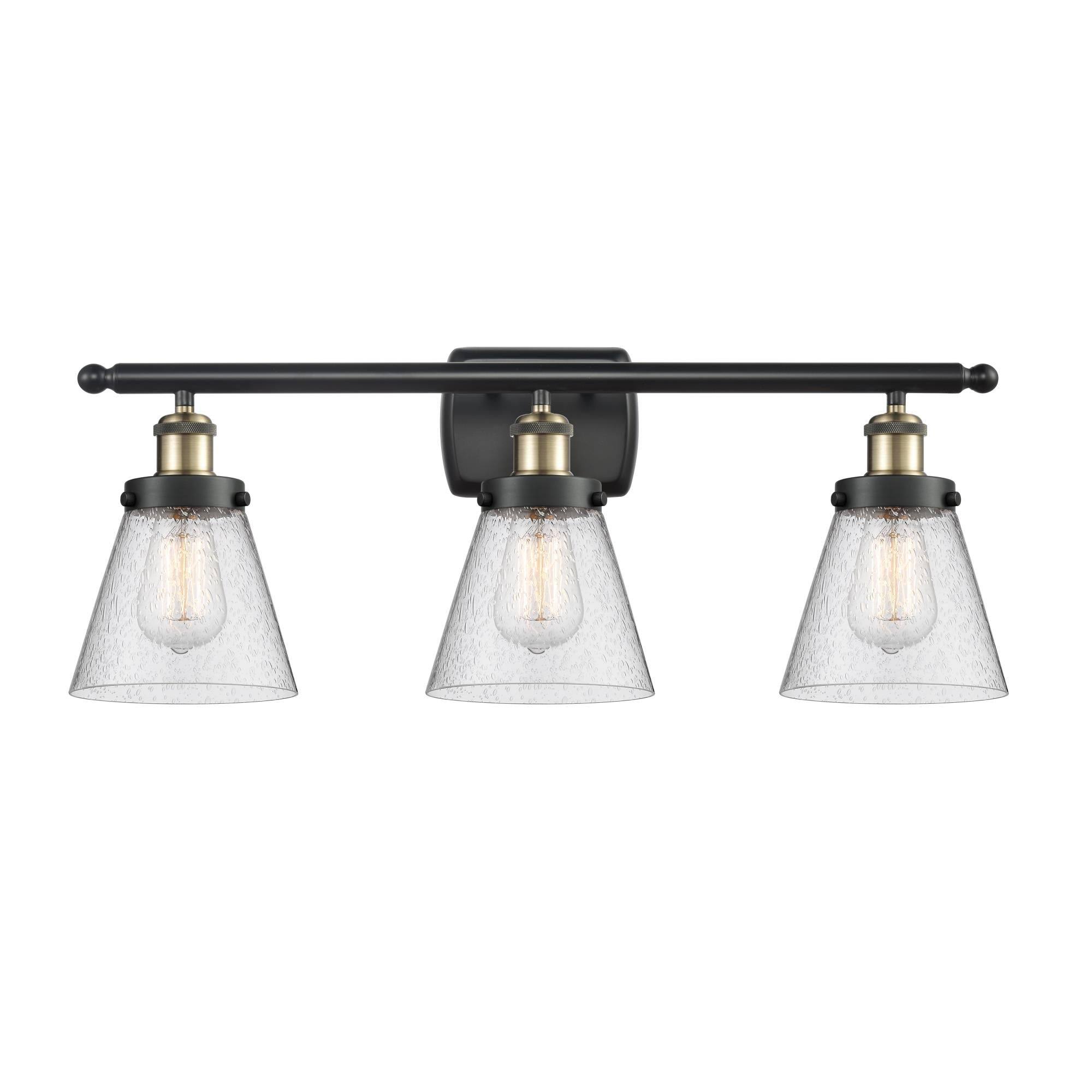 Innovations Lighting Small Cone 3 Light Bath Vanity Light 916 3W Bab G64 (Black Antique Brass)