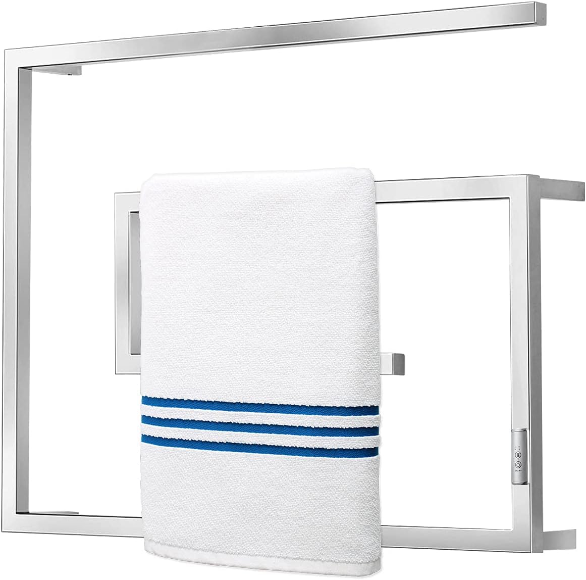 NWIASS Heated Towel Warmer for Bathroom, Professional Wall Mounted Hot Towel Racks with Timer, Stainless Steel Heated Towel Drying Rack, Electric Towel Rail, Plug-in