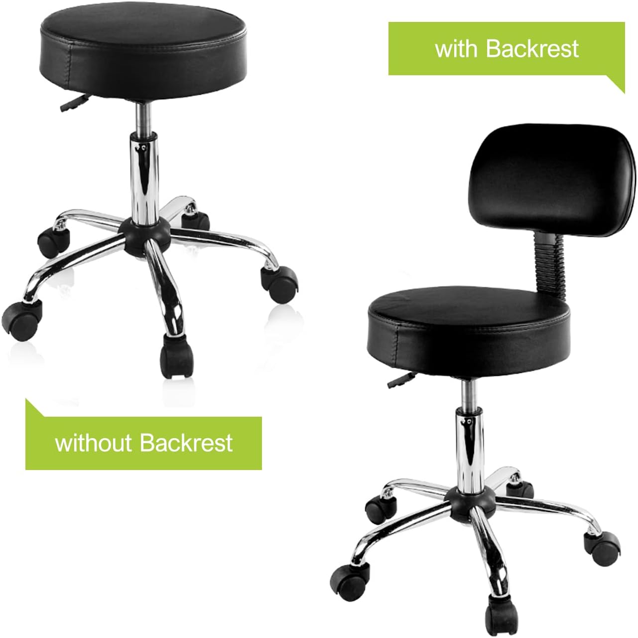 EACHPOLE Adjustable Swivel Hydraulic Multipurpose Massage/Medical/Drafting Stool with Removable Backrest, APL2400 Pack of 2