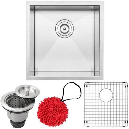 Ticor Sinks S3640-KIT Pacific Series 16-Gauge Stainless Steel 18x22 L x 17x22 W Undermount Kitchen and Bar Sink with Accessories