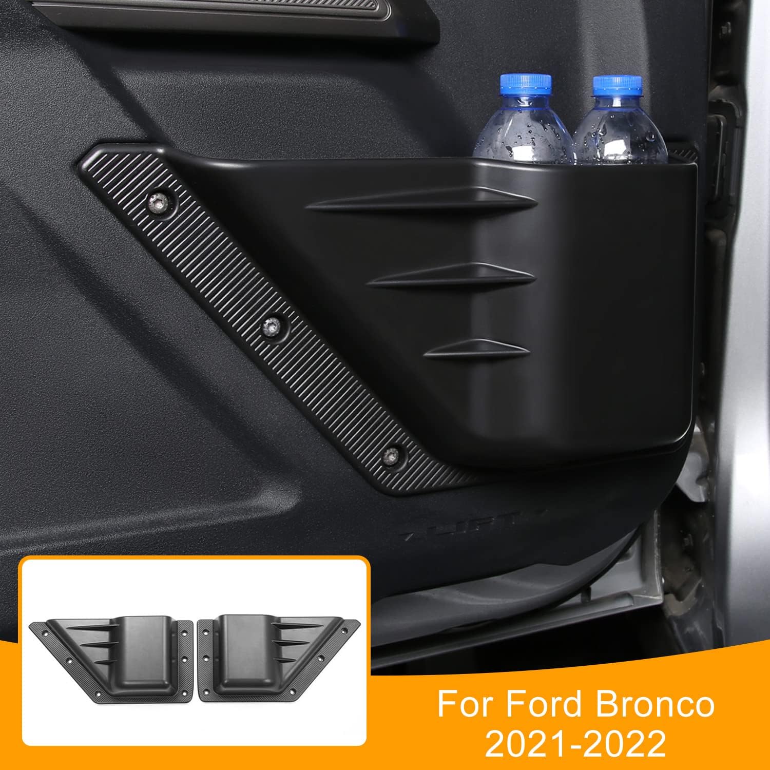 Erivis Fits for Ford Bronco Accessories 2021 2022 Front Door Storage Pocket Door Side Organizer Box for 2/4-Door Bronco