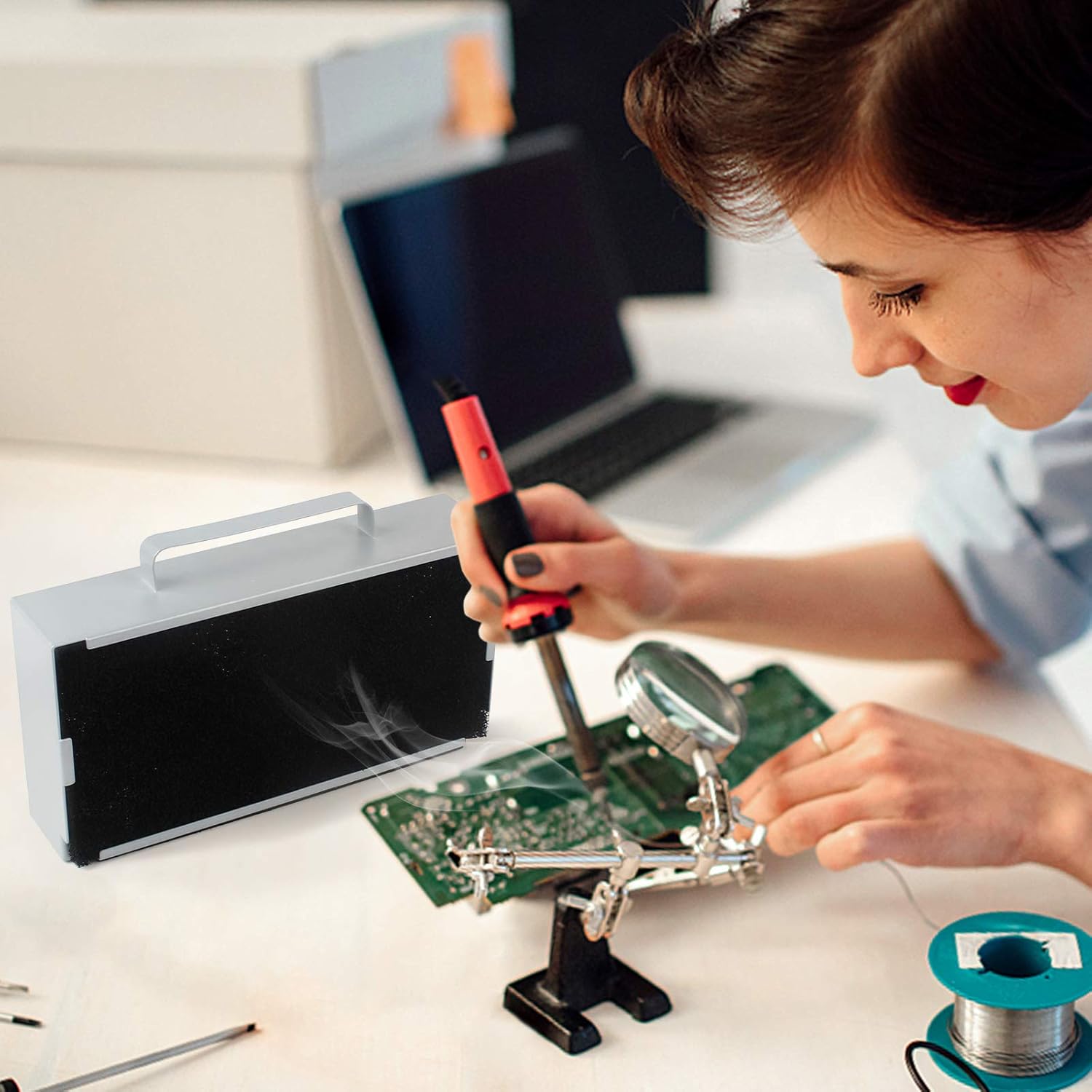 Solder Smoke Absorber Remover Fume Extractor Soldering Fan for DIY Working Soldering 3D Printing