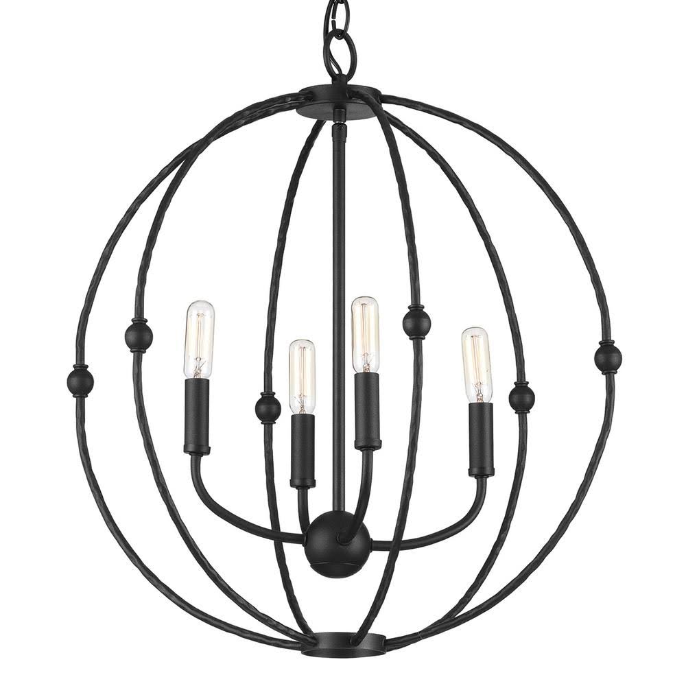 Progress Lighting Pacolet 4-Light Textured Black Chandelier