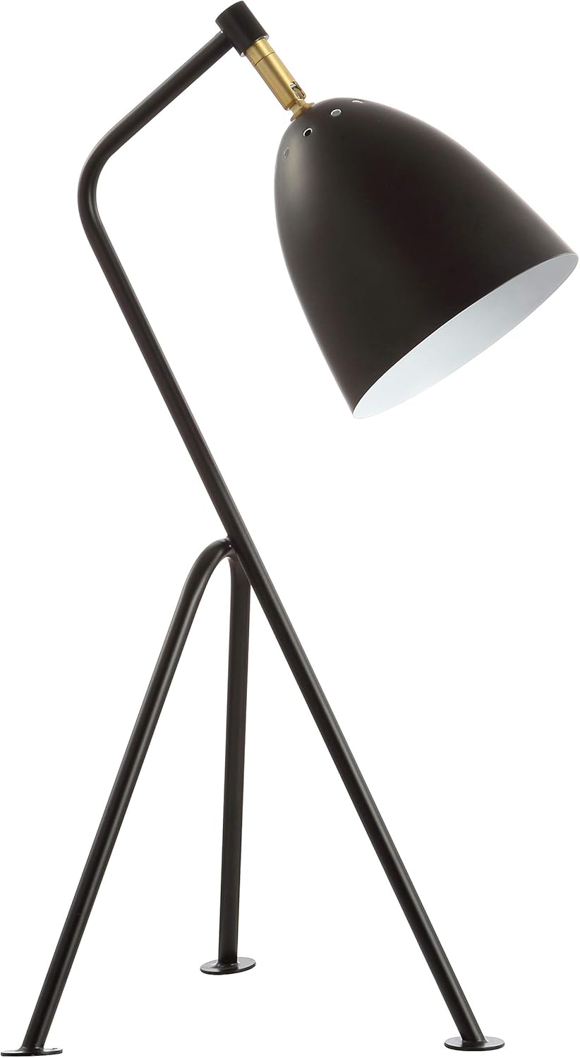 Safavieh Lighting Collection Dariel Black/Brass Gold 24-inch Bedroom Living Room Home Office Desk Dorm Study Nightstand Task Table Lamp (LED Bulb Included)