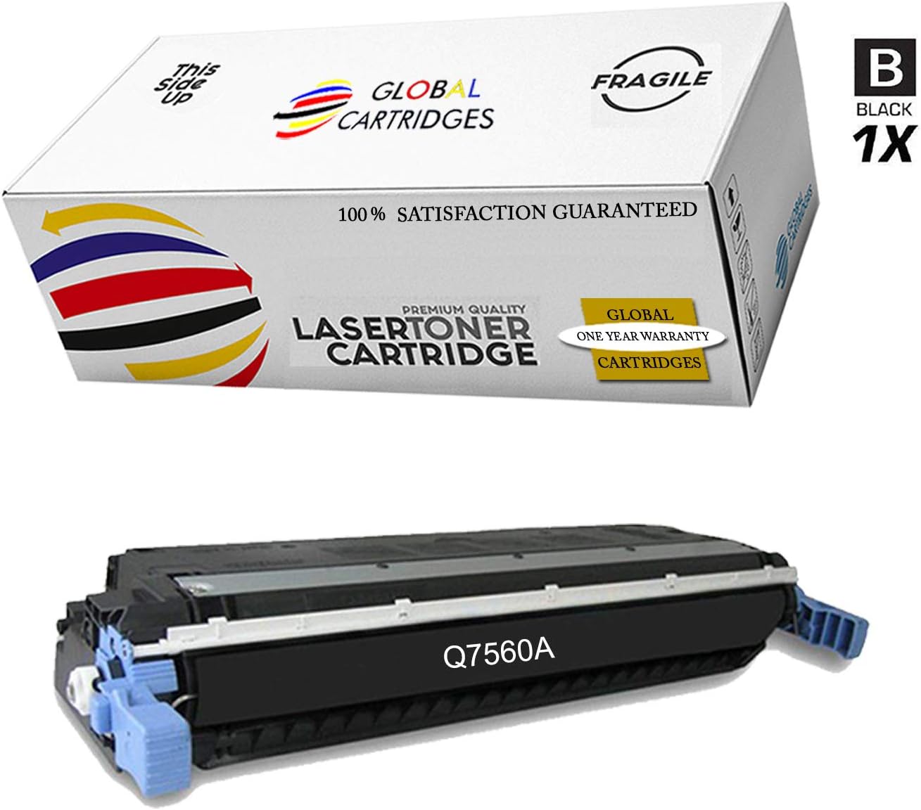 Global Cartridges Compatible Toner Cartridges Set+Black for HP 314A/HP 3000 Series/Q7560A Q7561A Q7562A Q7563A (2xBlack,1xCyan,1xYellow,1xMagenta)