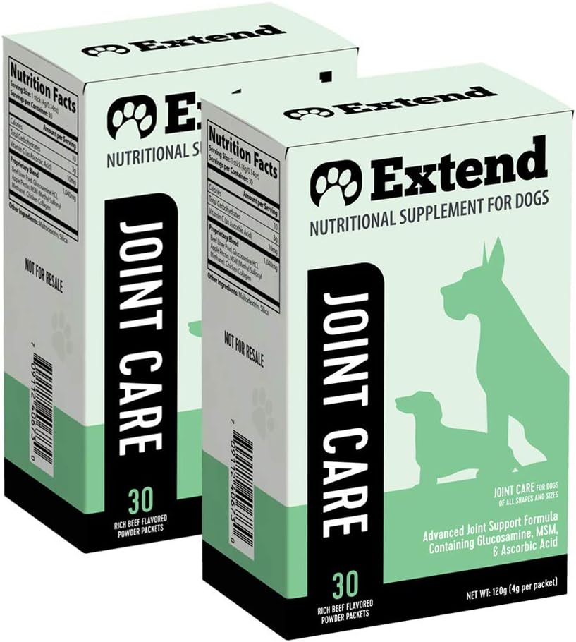 Extend Joint Care Natural Glucosamine with MSM for Dogs, 2 Box Pack of 2