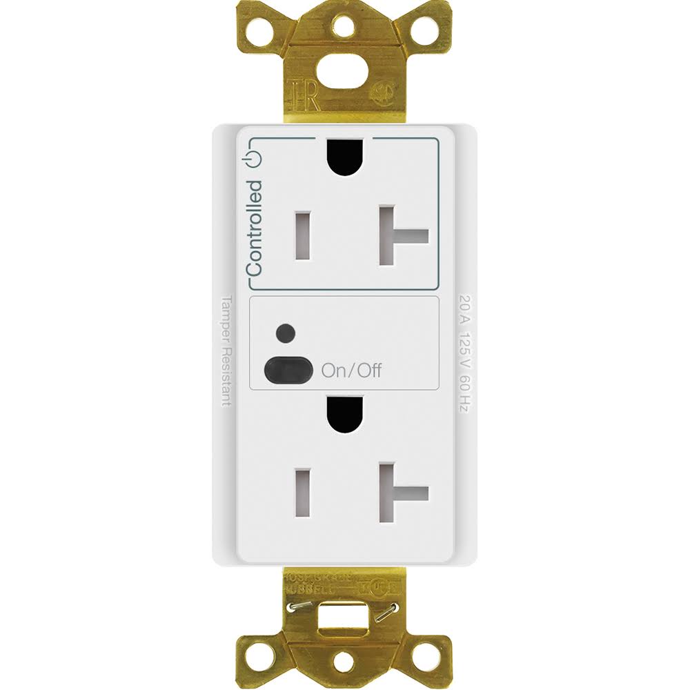 Lutron Car2S-20-Str-Wh 20A Split RF Receptacle White