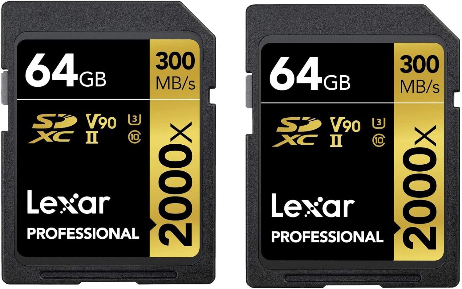 Lexar Pack of 2 Professional 2000x 64GB (128GB Total) SDXC UHS-II Memory Cards (LSD2000064G-BNNNU) Bundle w/Deco Gear Accessories Kit Includes Reader & Case + Screen Covers + Microfiber Cloth & More