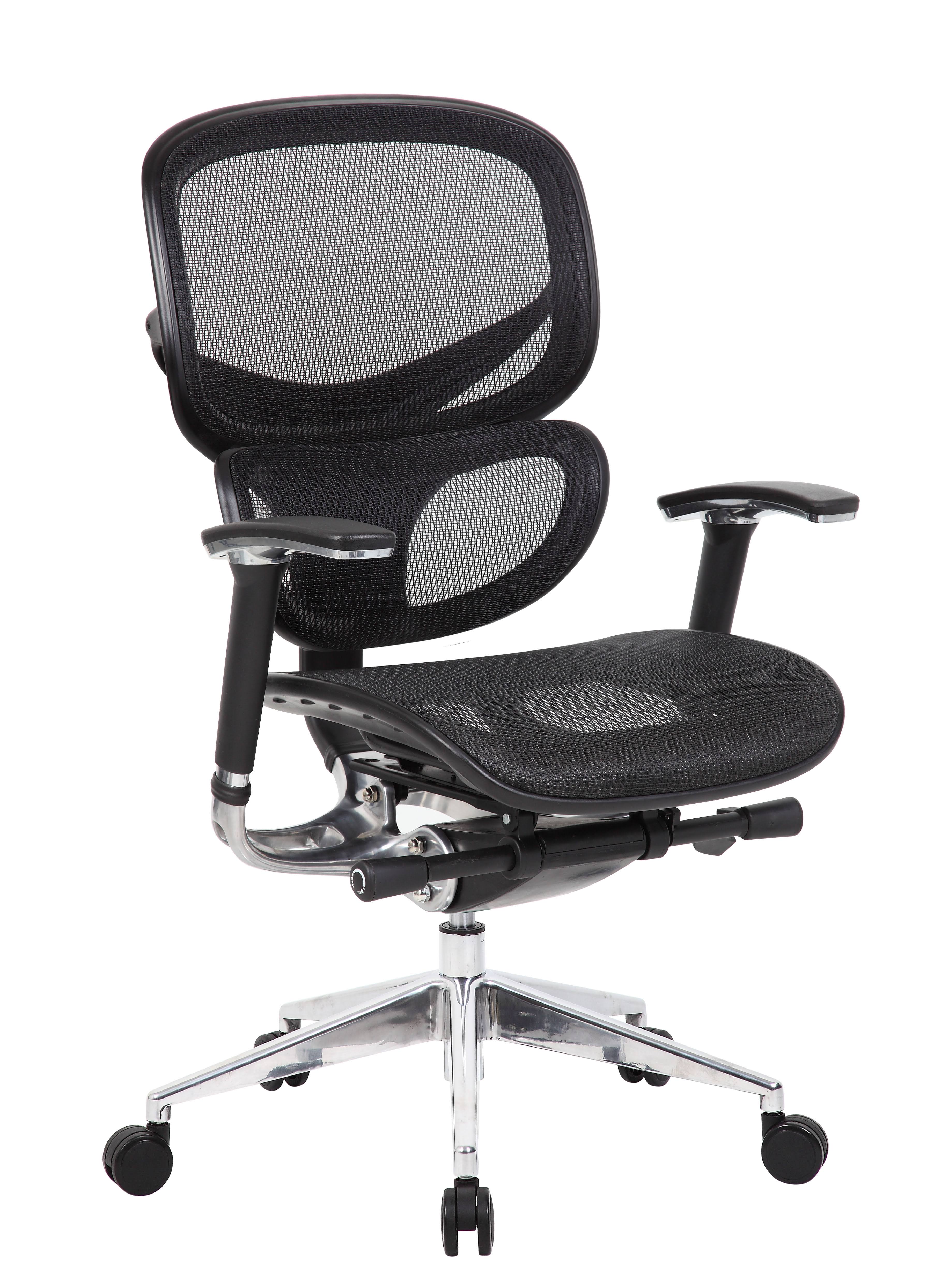 Boss Office Products Multi Function Mesh Office Chair, Black/Chrome