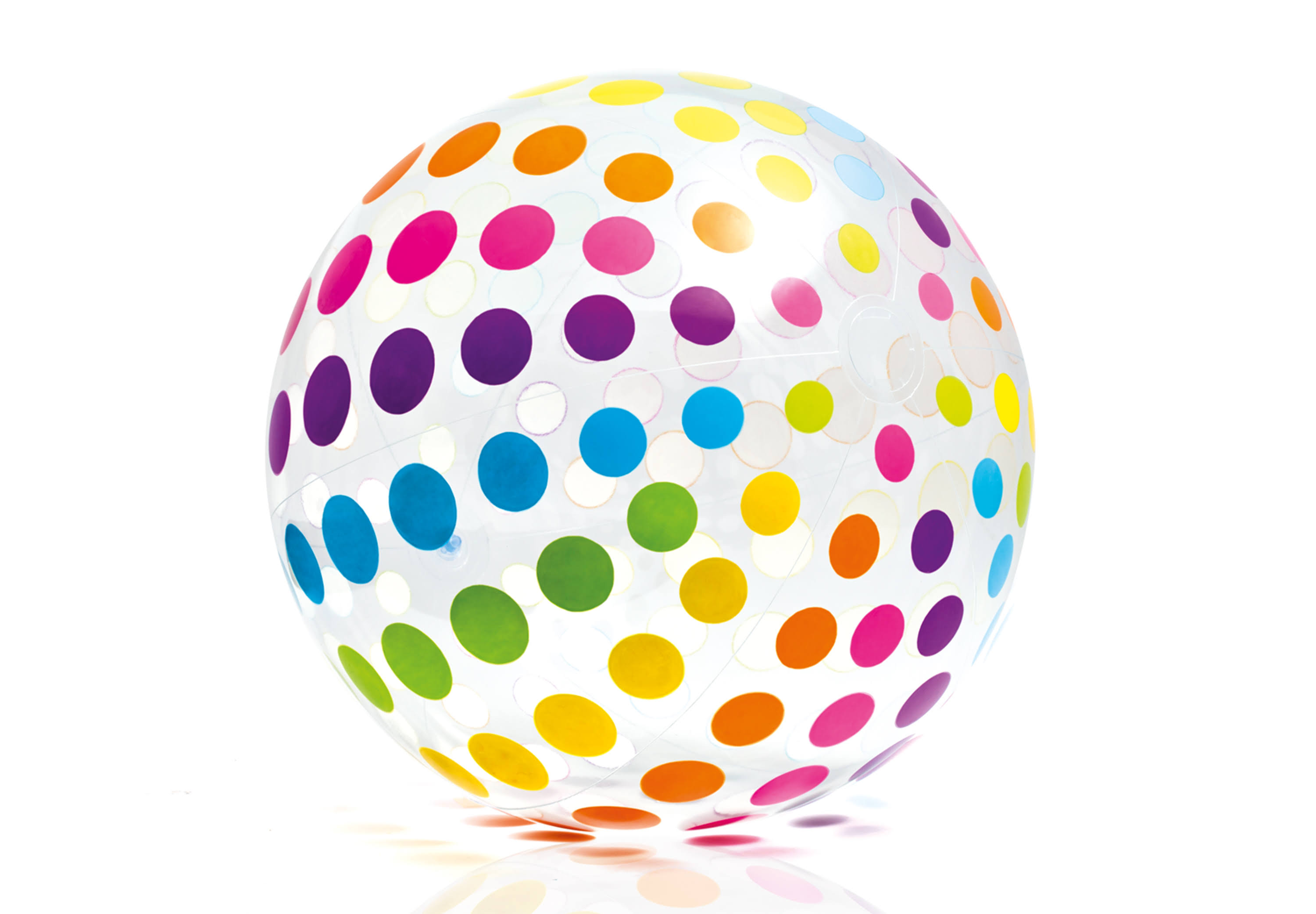 Intex Jumbo Inflatable Glossy Big Polka-Dot Colorful Giant Beach Ball (24 Pack)