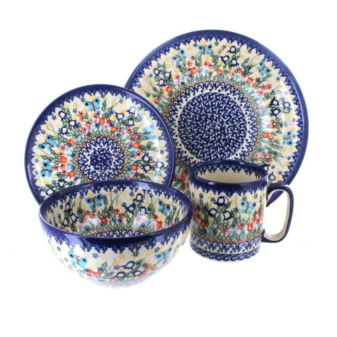 Polish Pottery Garden of Eden 4 Piece Place Setting - Service for 1