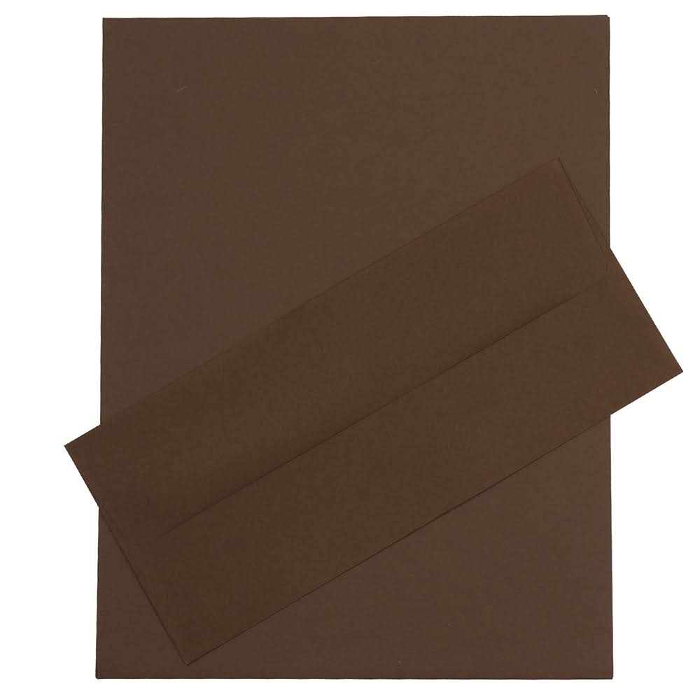 Jam Paper #10 Business Stationery Set, 4.125 x 9.5, Chocolate Brown Recycled, 50/Pack (303024457)
