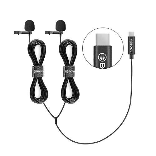 Boya BY-M3D Digital Dual Omnidirectional Lavalier Microphones with Detachable USB Type-C Cable