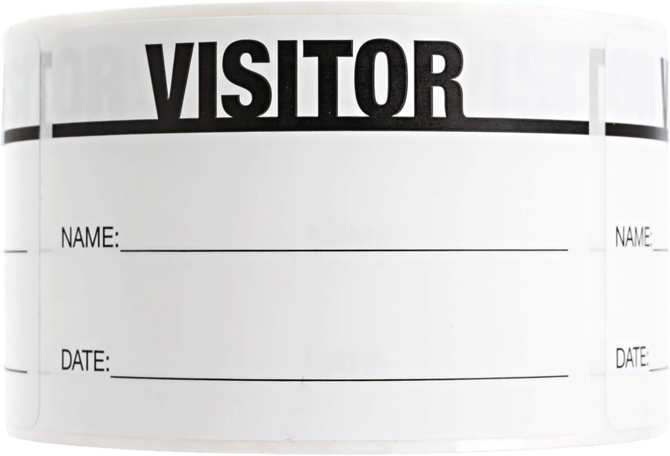 Black On White Visitor Pass / 500 Classic ID Labels / Safety Identification Badge Stickers Pack of 2