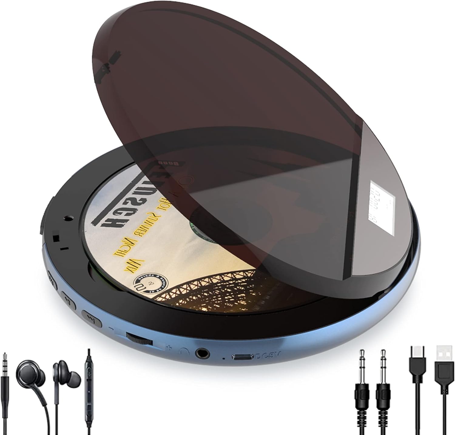 CD Player Portable, MONODEAL Portable CD Player for Car Anti-Skip Protection, Rechargeable Walkman CD Player with Headphones for Running & Traveling, Personal Compact CD Player for Seniors, Adult,Kids Pack of 2