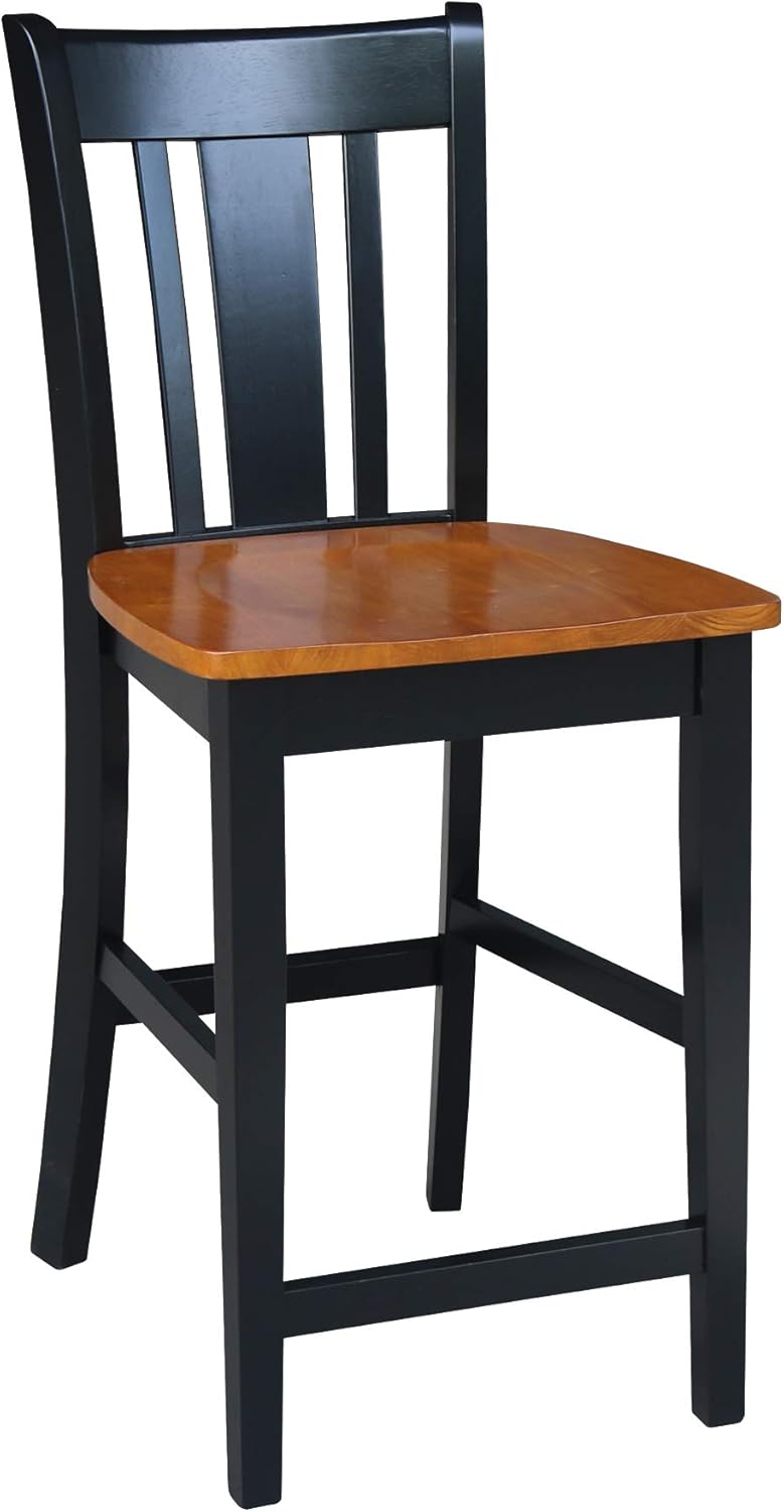 International Concepts San Remo Counter Height Stool, 24-Inch, Black Finish