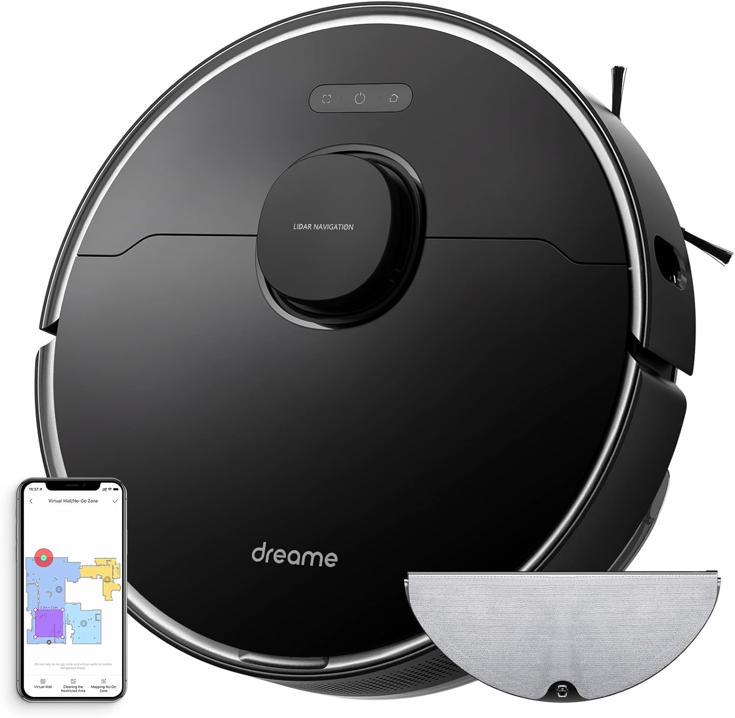 Dreametech L10 Pro Robot Vacuum Cleaner and Mop, Robotic Vacuum with Superb Lidar Navigation, 4000Pa Strong Suction,2.5h Runtime, Robotic Vacuum for Pet Hair, Hard Floor, Carpet