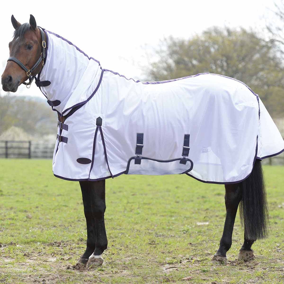 Weatherbeeta ComFiTec Essential Mesh II Combo Neck - White/Purple/Black