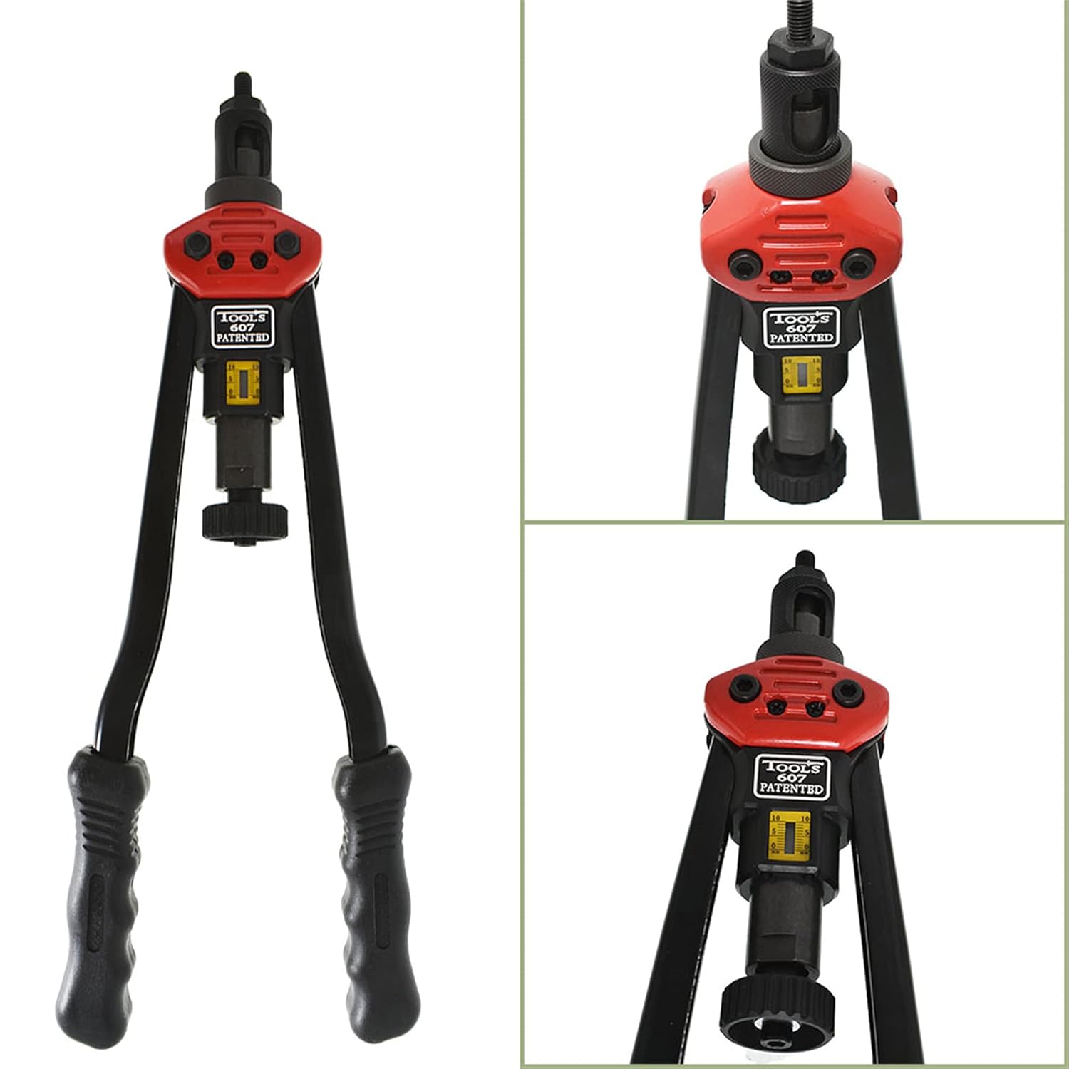 ALL-CARB 16 Rivet Nut Tool Hand Blind Riveter Professional Rivet Nut Setter Kit with 11PCS Metric and Mandrels (M3 M4 M5 M6 M8 M10 M12 10-24 1/4-20 5/16-18 3/8-16) 110Pcs Assorted Rivet Nuts Pack of 2