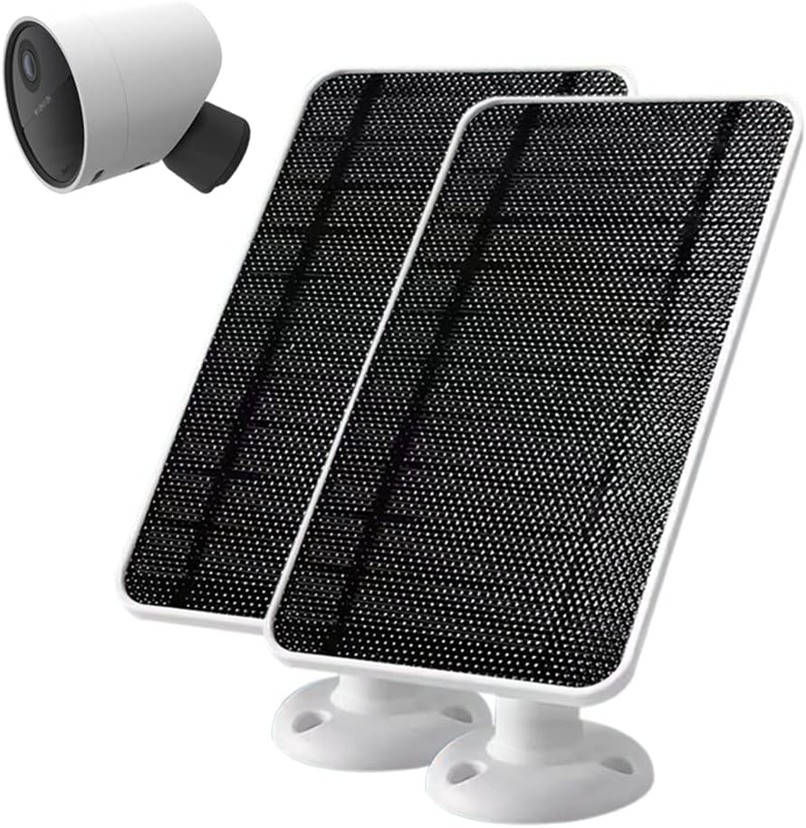 JJMASEE Solar Panel Compatible with SimpliSafe Wireless Outdoor Security Camera,Weatherproof Continuous Power Supply for SimpliSafe Outdoor Camera,with 13 FT Cable and Adjustable Wall Mount (2 Pack)