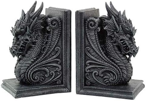 Gothic Dragon Bookends Midieval Book Ends Evil Medieval 8266 Pack of 2