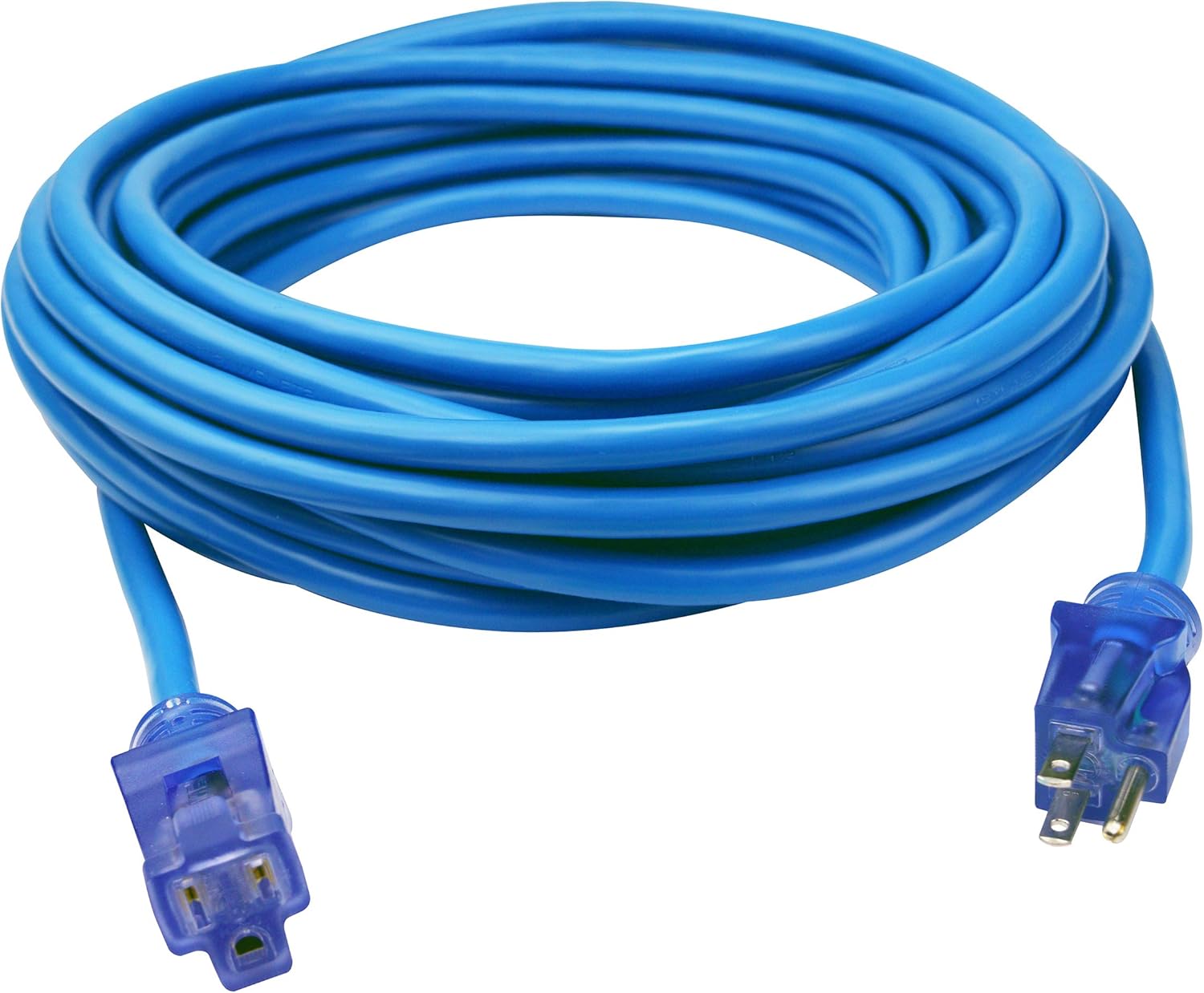 Clear Power Combo Pack 150ft 12/3 SJTW Black Outdoor Extension Cord w/Power Indicator Light & 2ft 12/3 STW Black 3-Outlet Adapter w/Power Indicator Light, CP10223