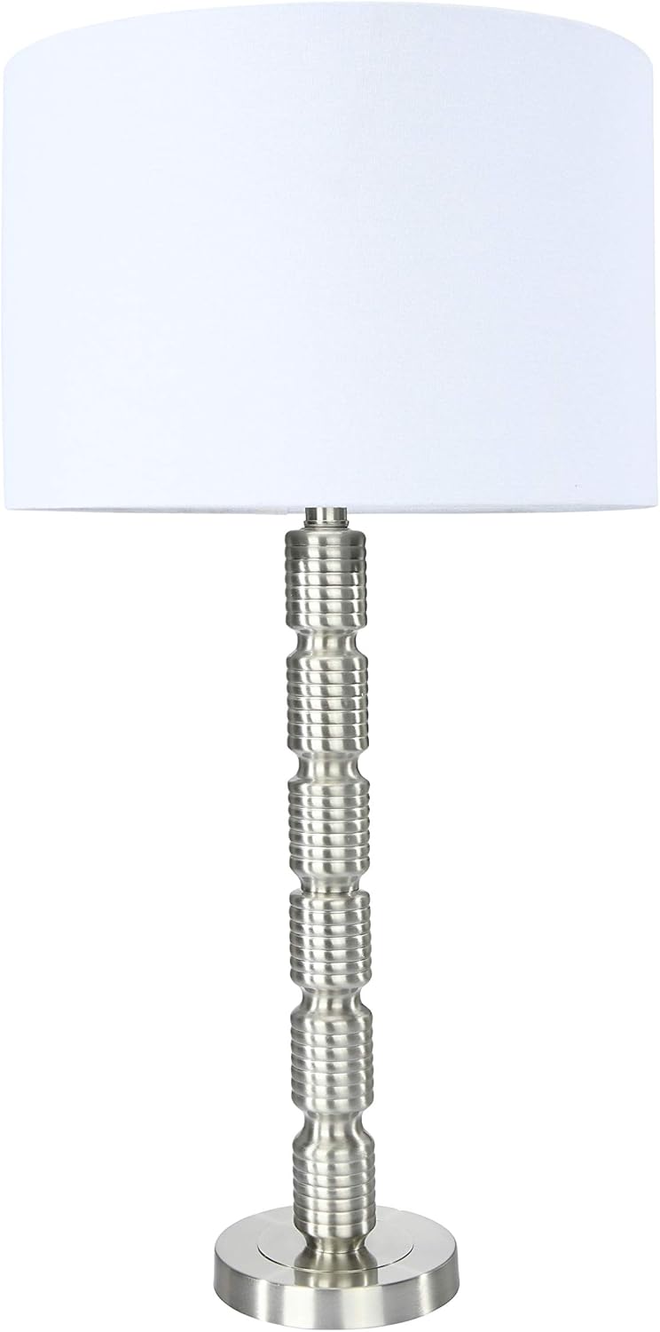 Creative Co-Op EC0330 Faceted Metal Floor Lamp with Stacked Column Design, 66.5 Inch, Matte Golden Bronze