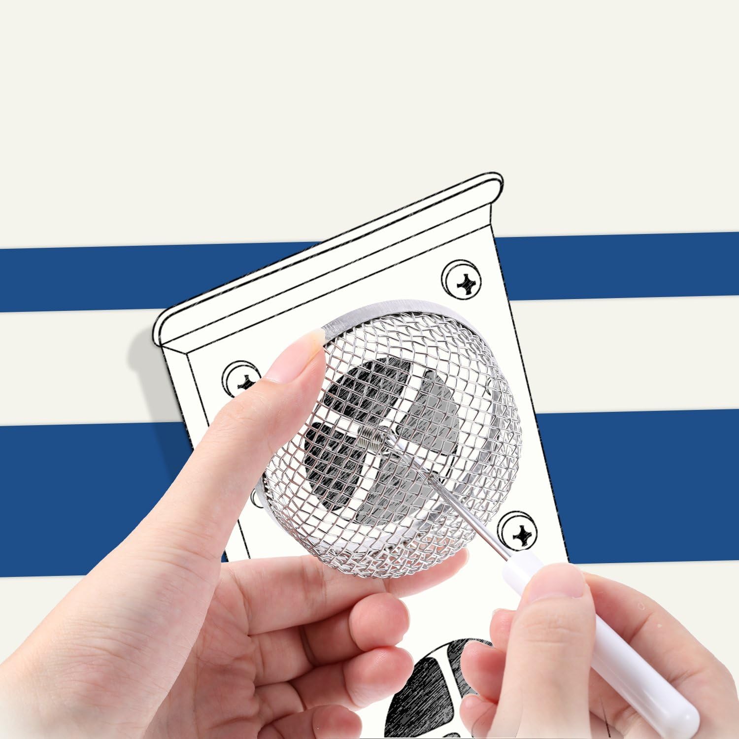 TOODOO 2 Pack Flying Insect Screen RV Furnace Vent Cover 2.8 Inch Stainless Steel Mesh with Installation Tool