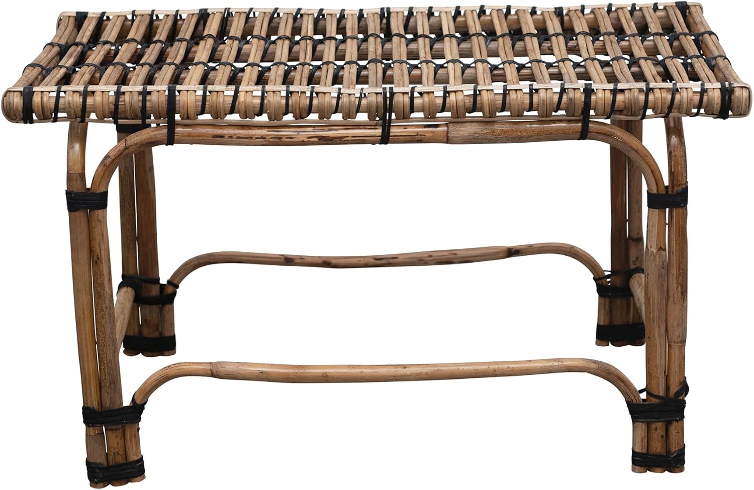 Bloomingville Hand-Woven Rattan Side Bench Table, 31