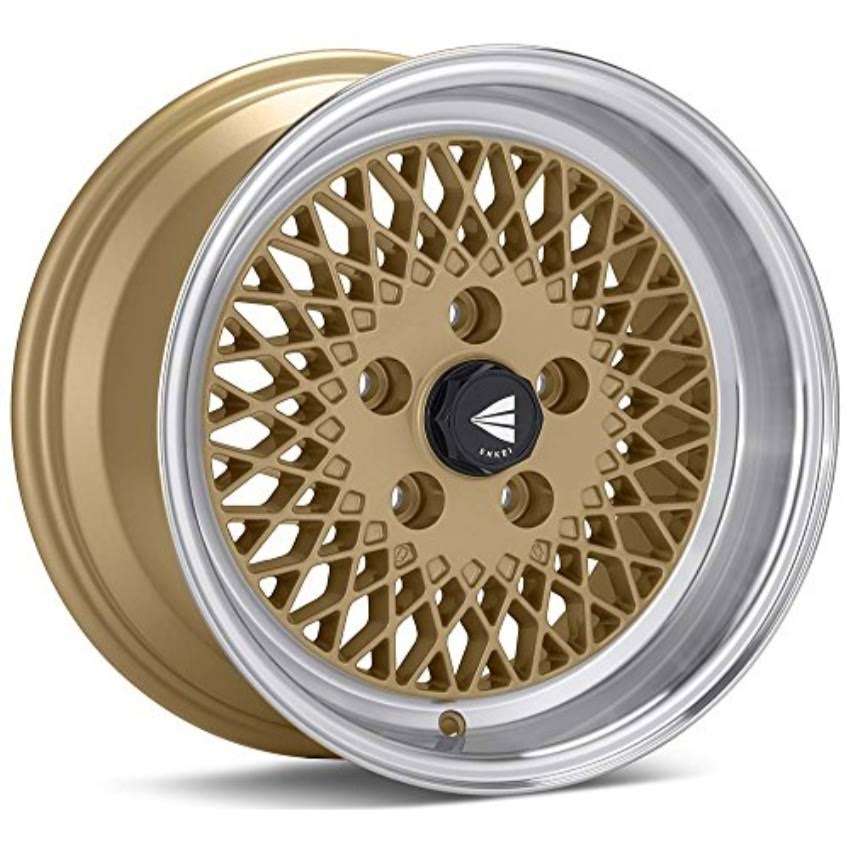15x8 Enkei Enkei92 (Gold W Machined Lip) WheelsRims 4x100 (465-580-4925GG)
