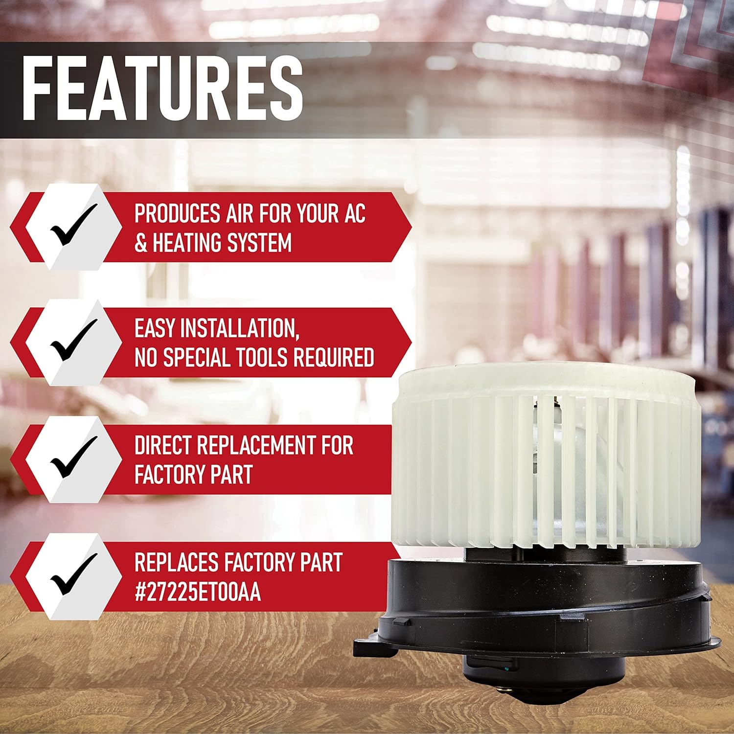 Replacement AC Heater Blower Motor, Compatible with Nissan Vehicles, Rogue 2008-2013, Rogue Select 2014-2015, Sentra 2007-2012 - Replaces 27225-JM01B, 700253, 27225ET00A, 27225ET10A, 27225EN000 Pack of 2